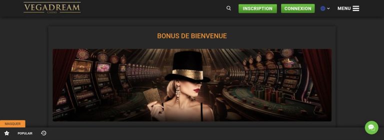 Vegadream Casino bonus bienvenue