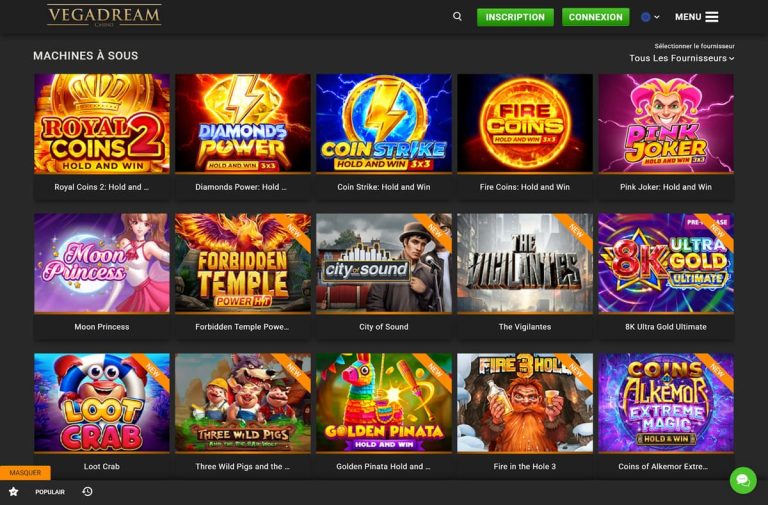 Vegadream Casino machines à sous