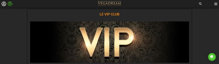 Vegadream Casino programme VIP
